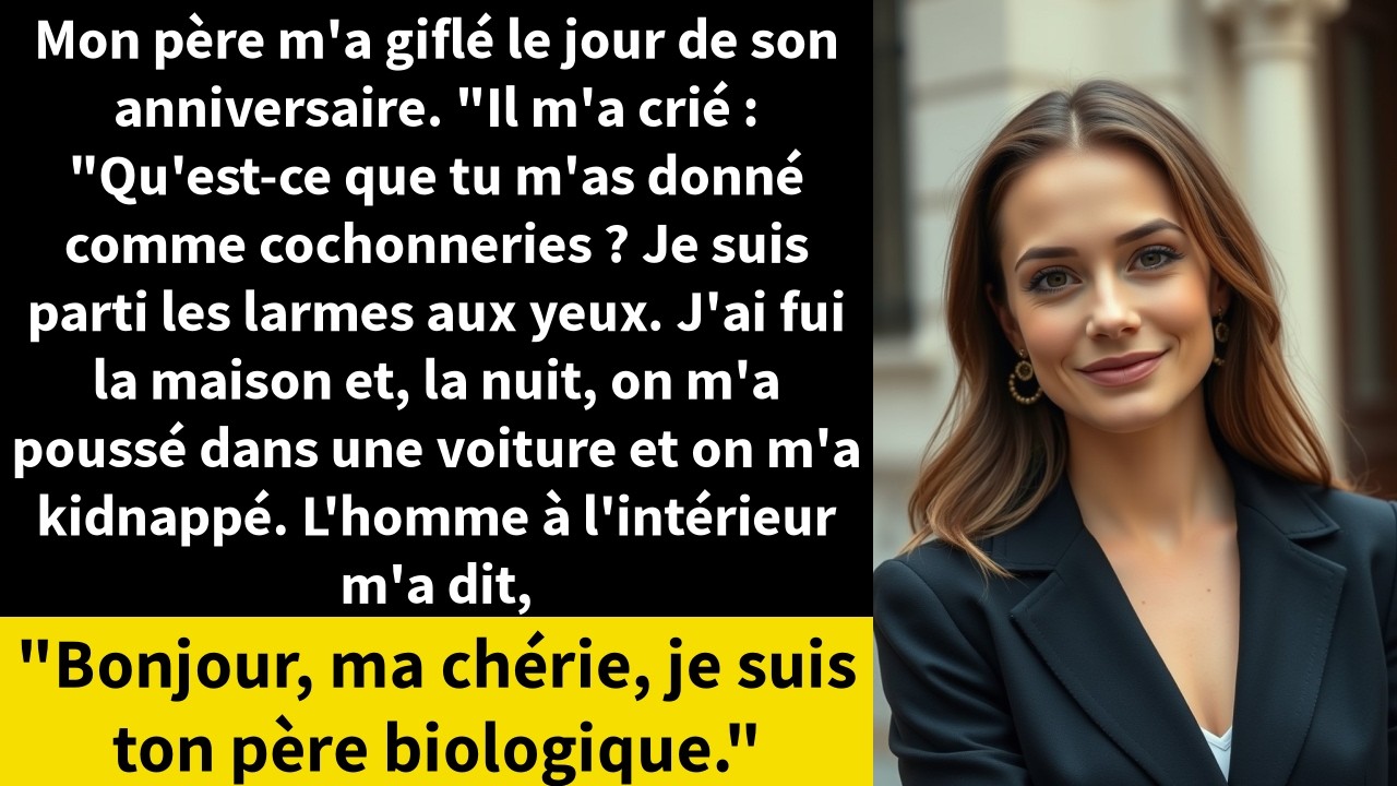 Mon père m'a giflé le jour de son anniversaire. 