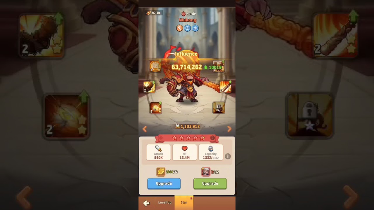 Wukong from zero to hero! Using 1000 shards on Wukong in TopHeroes! #games #topheroes #mobile