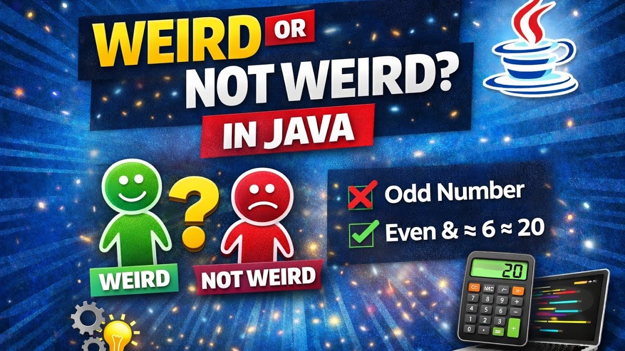 How to print weird or not weird based these condition using java program