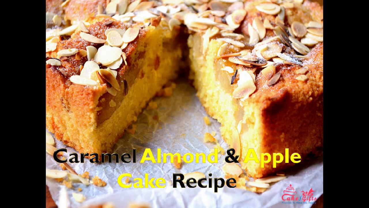 Caramel Almond & Apple Cake Recipe in 2 min.