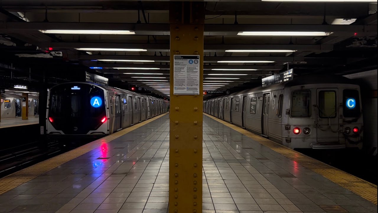 IND 8th Ave Line: (A) Exp and (C) (E) Lcl Trains @ 14th St (R46, R68A, R160A-2, R160B, R179, R211A)