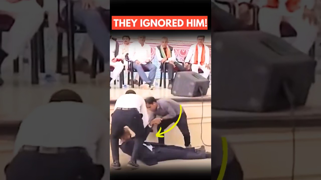 Z-Plus Commando Collapses During BJP Leader JP Nadda&rsquo;s Speech: Leaders Ignore Incident | Viral Video