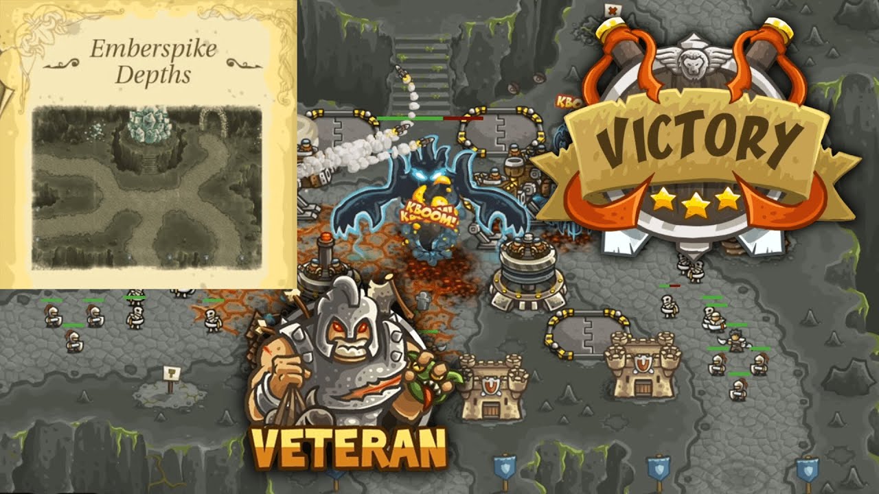 Emberspike Depths | Veteran | 3 Stars | Kingdom Rush Frontiers Campaign