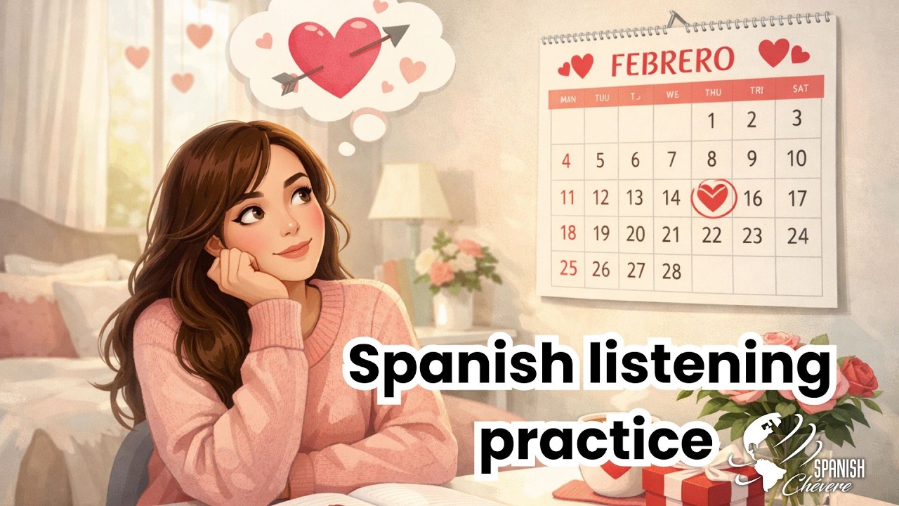 Listening Spanish Practice | San Valentín (A2-B1) + Repeat After Me #spanishpractice