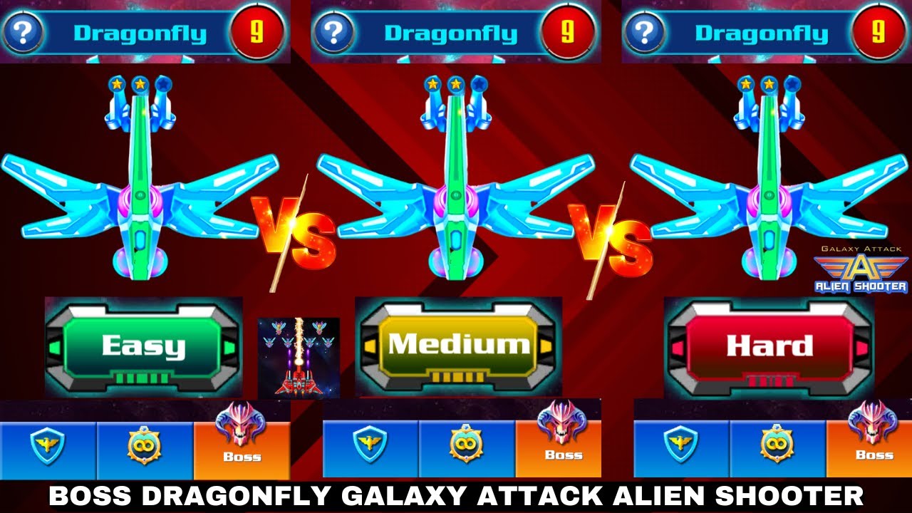 Dragonfly Boss Fight All Difficulties &ndash; Galaxy Attack Alien Shooter