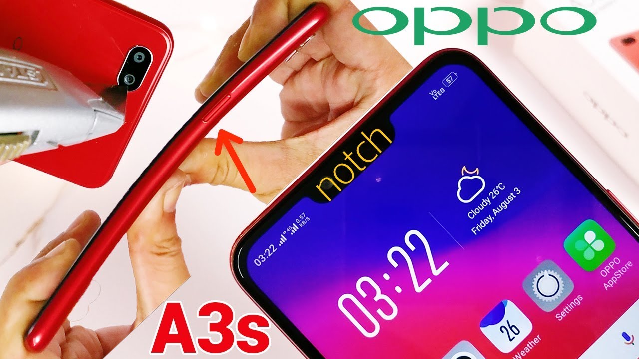 Oppo A3s Durability Test - Notch at Budget Price! Vs realme 1 | (Unboxing Camera |BEND-Scratch Fail)