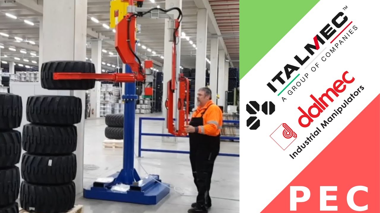 Dalmec Pneumatic Manipulator for handling Tyres in the Automotive sector