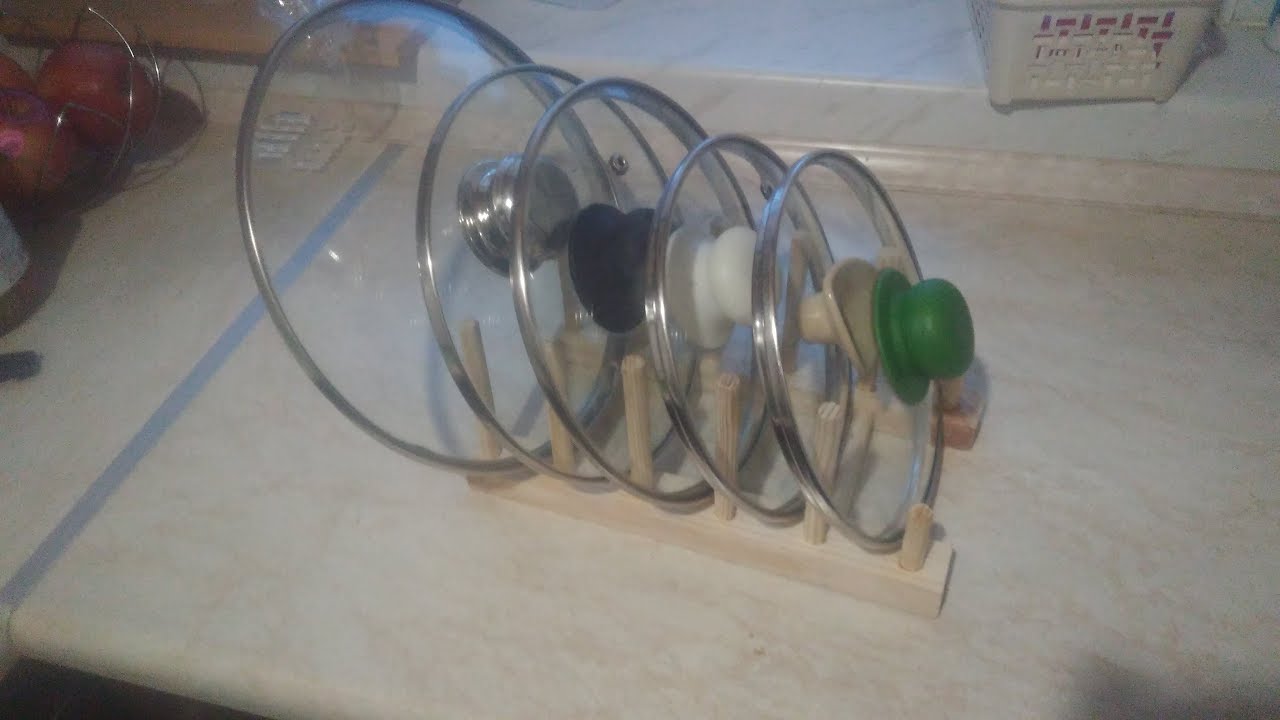 Drewniany stojak na pokrywki - zrób to sam / DIY