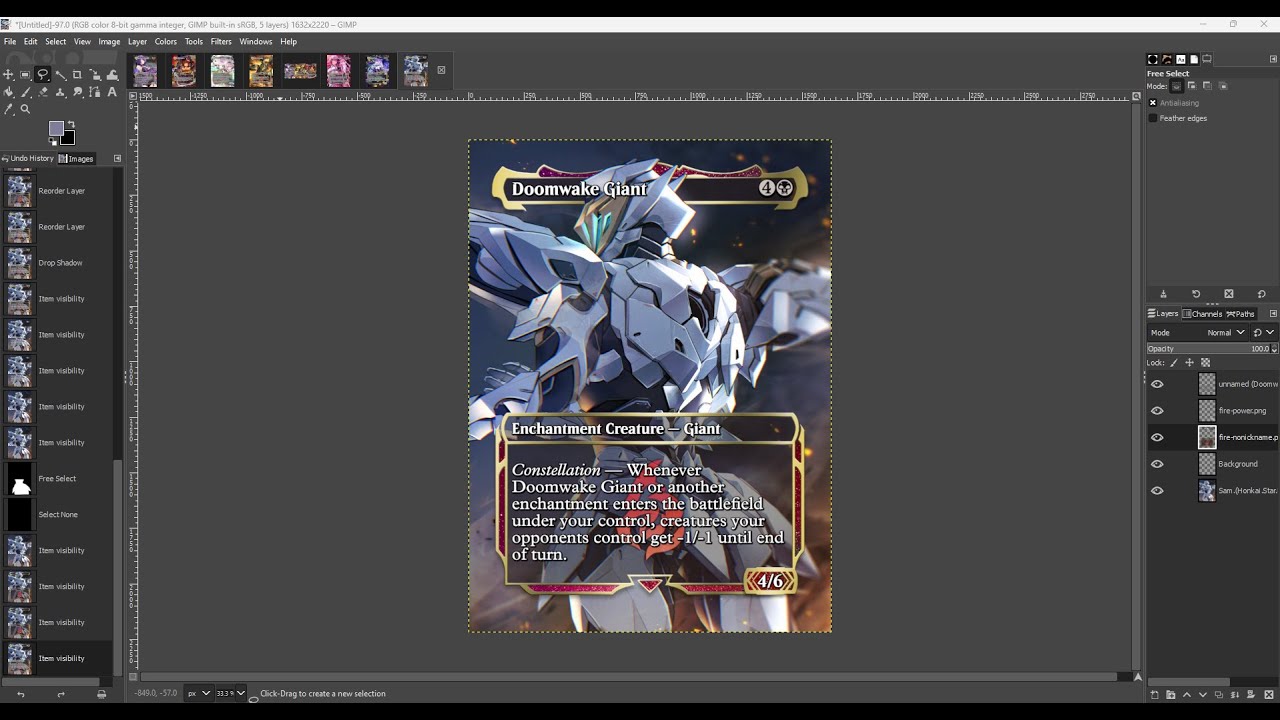 MTG Card Altering | Gimp Tutorial | Art over frame
