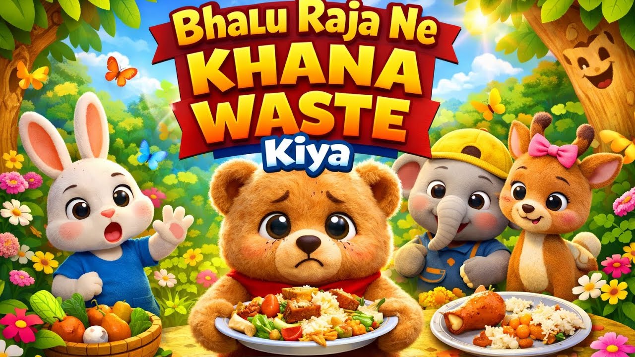 Bhalu Raja Ne Khana Waste Kiya 🐻 | Hindi Moral Story