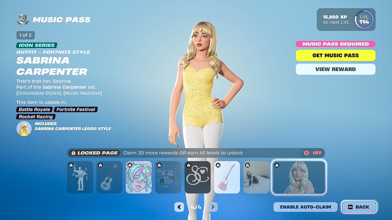 Fortnite x Sabrina Carpenter Pass & Skin Bundle Showcase (Season 8 Festival Pass)