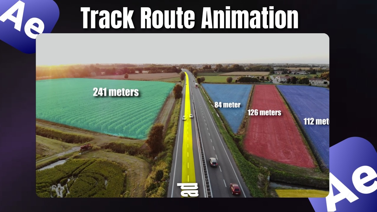 Track route animation & highlight properity in drone video in After effect | After effects tutorial