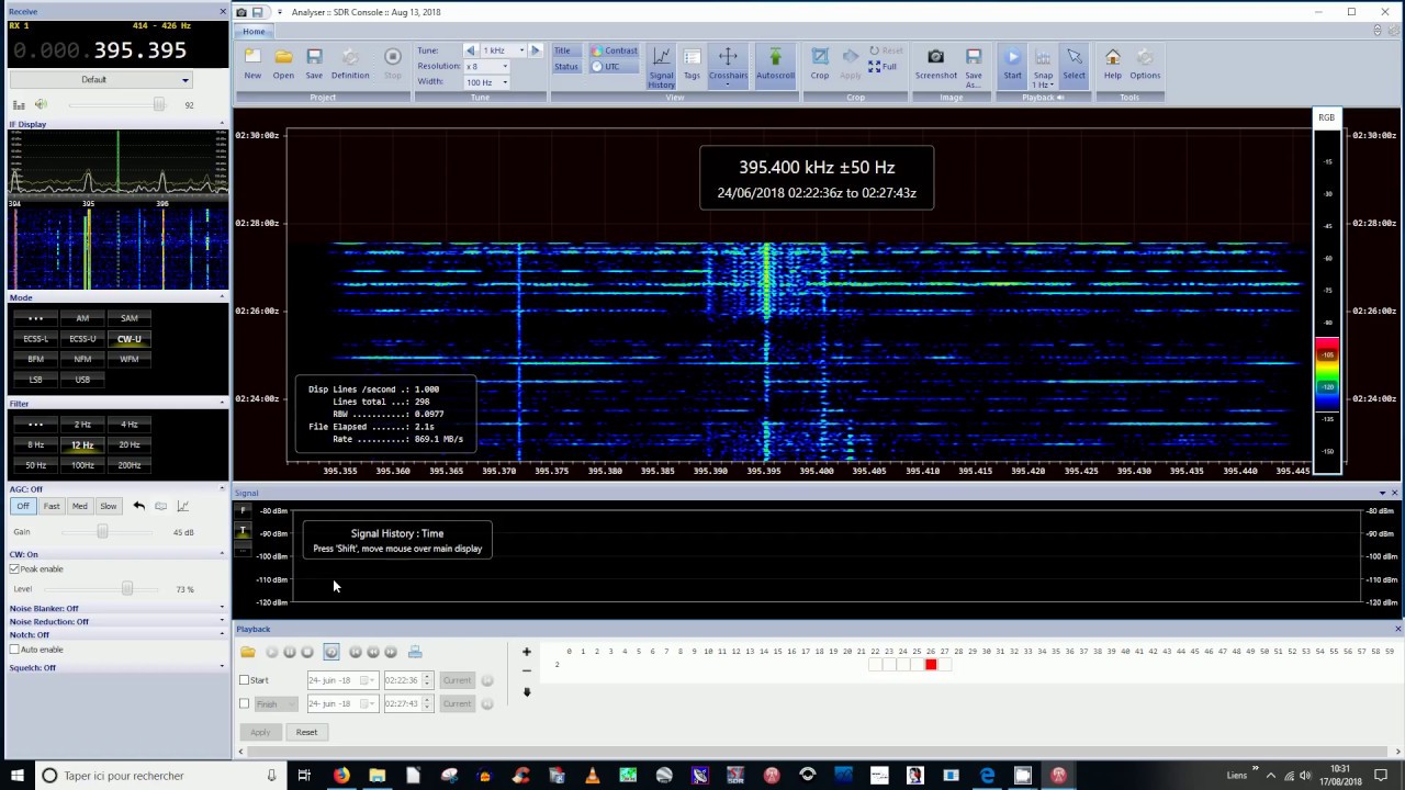 SDR Console v3 / Data File Analyser : save time checking your I/Q recorded files !