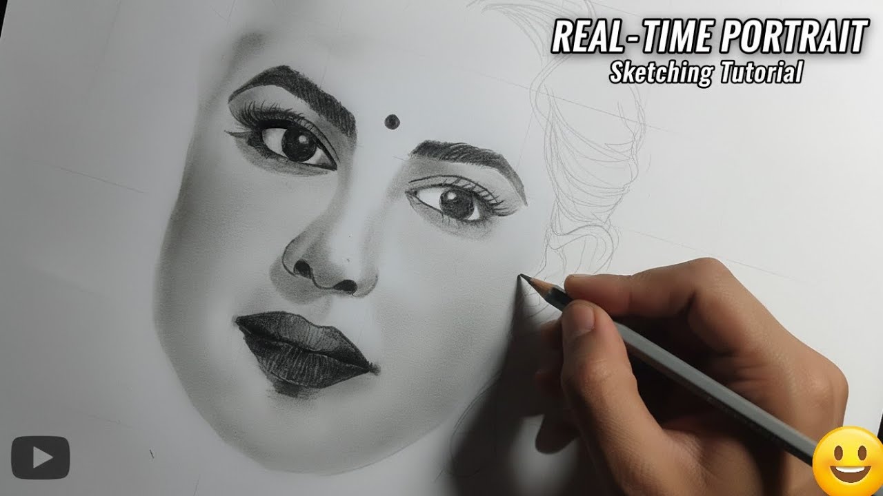 Realistic Female Face Drawing | Pencil Portrait Step by Step
