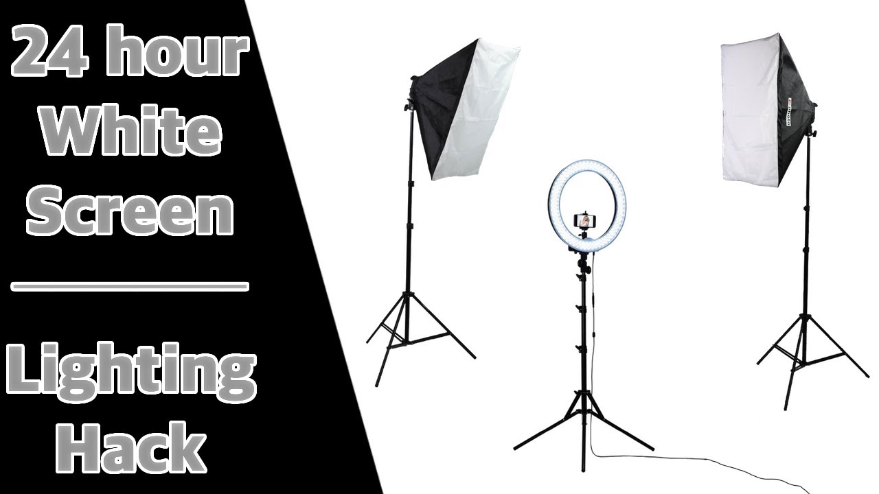 24 Hour Bright White Screen | Lighting hack | Ring Light | Umbrella soft box trick