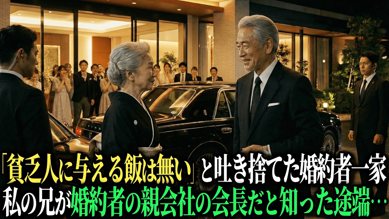 「貧乏人に与える飯は無い」息子の結婚式で私達を貧民だと馬鹿にする婚約者とその両親。私の兄が婚約者の親会社の会長だと知った瞬間、全てが逆転した・・・【シニアのスカッと朗読】【老後の知恵】