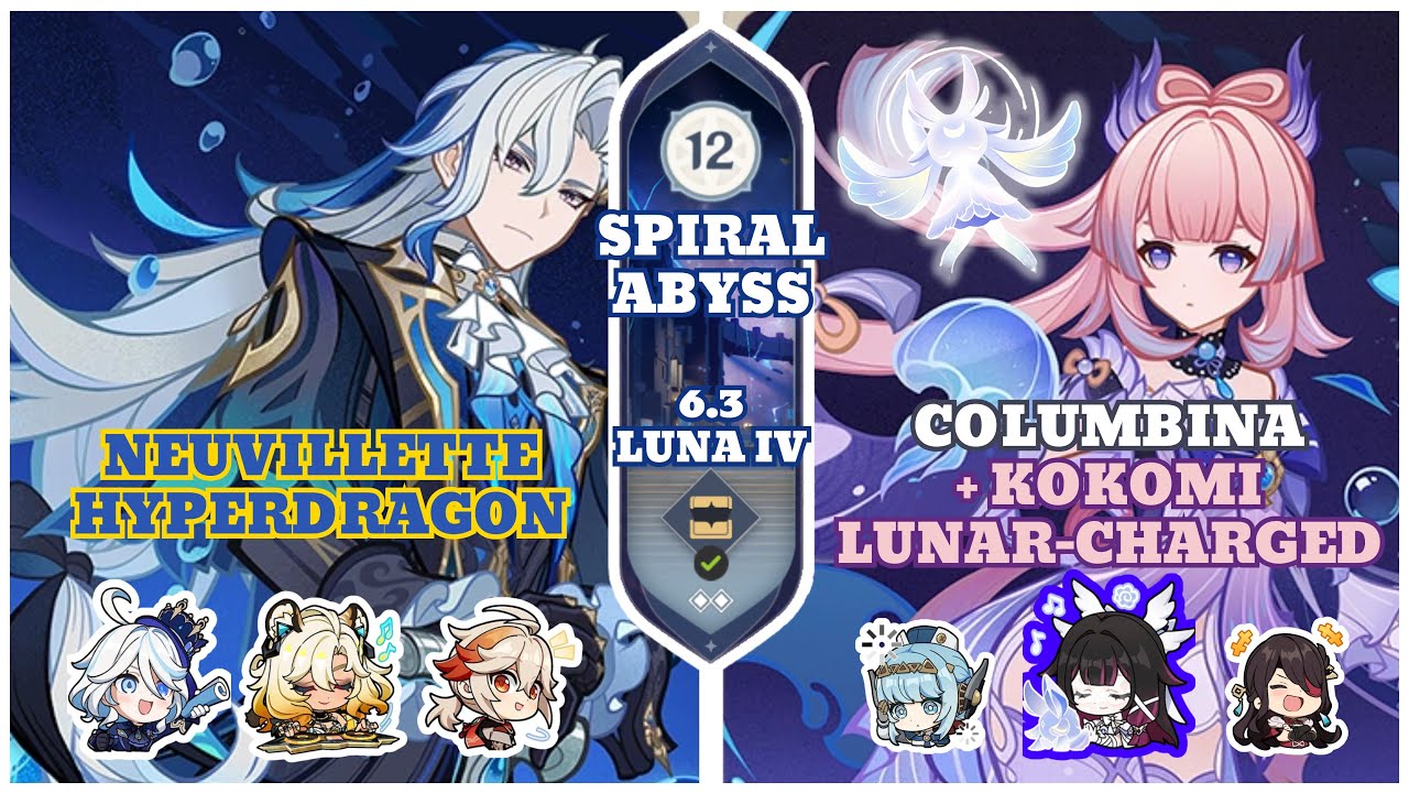 Spiral Abyss 6.3 Luna IV | Neuvillette Hypercarry & Columbina+Kokomi Lunar-Charged | Genshin Impact
