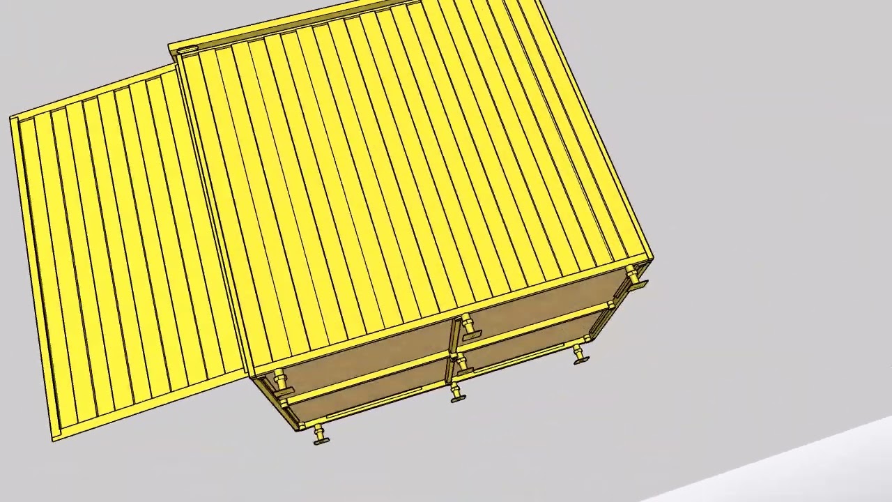 Projeto para container desmont&aacute;vel 2,20 x 1,60 x 2,0. C x L x A.
