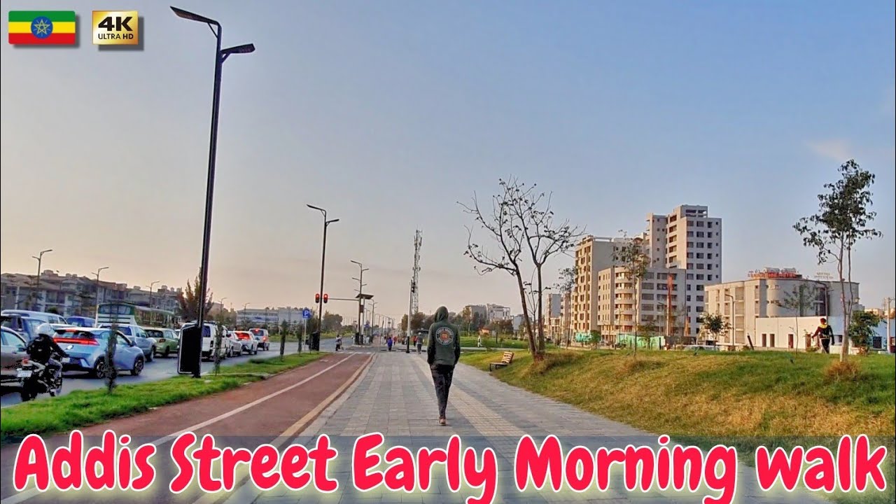 Fresh Air Circuit | Calm morning walk at Addis's clean street | የአዲስ ንጹህ አየር በጠዋት
