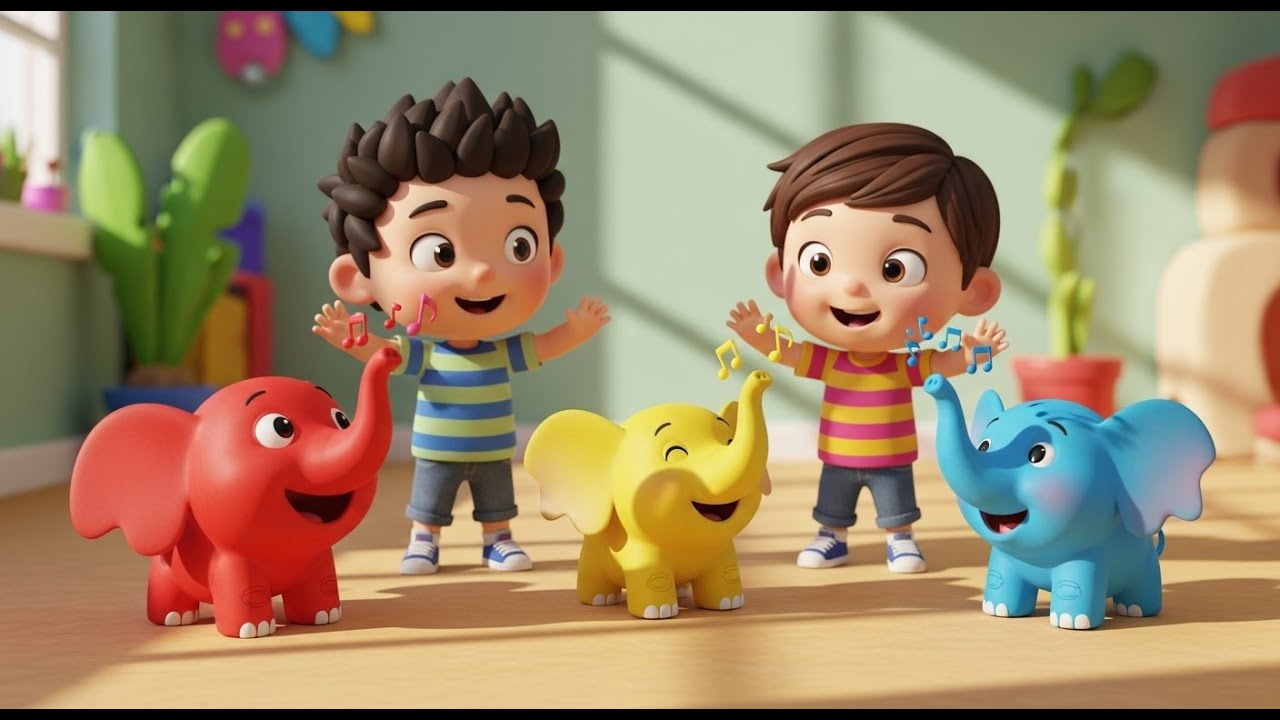 Three Little Toy Elephants Trumpet Trumpet | Fun Animal Toy Song for Kids