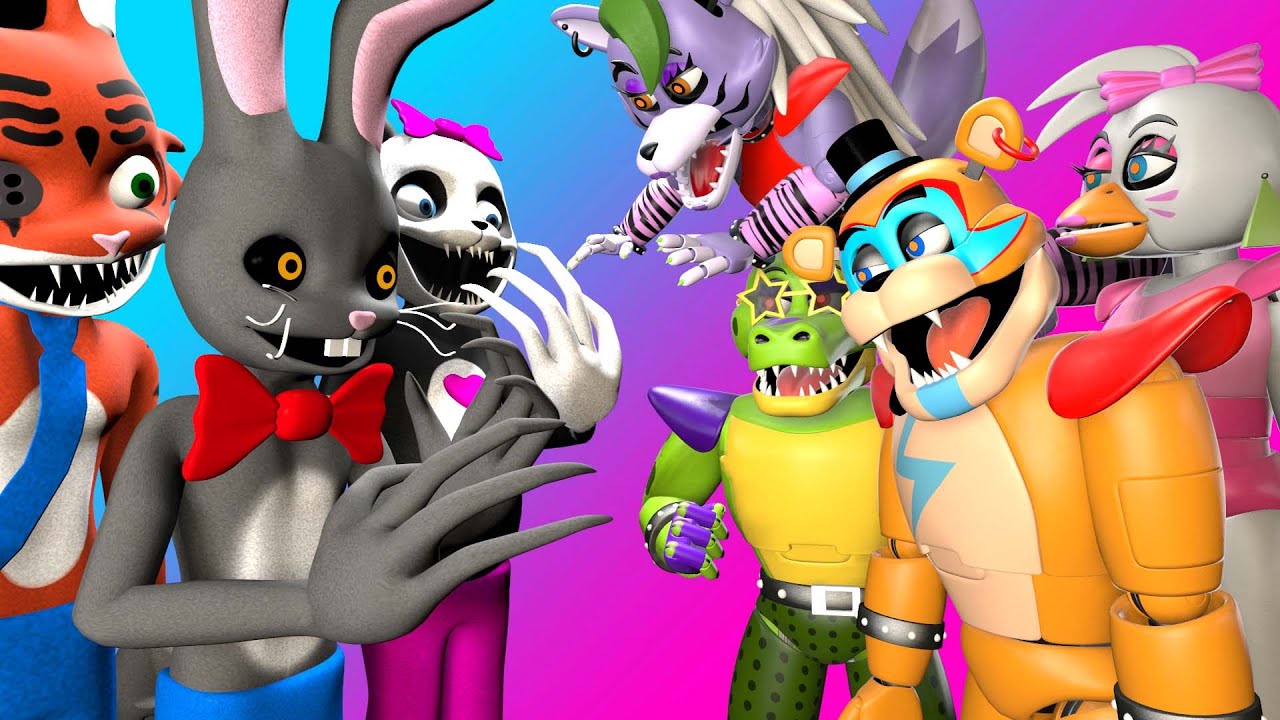 [SFM MR.HOPPS2] Five Nights At Freddy's Security Breach Animatronics VS MR.HOPPS PLAY House 2