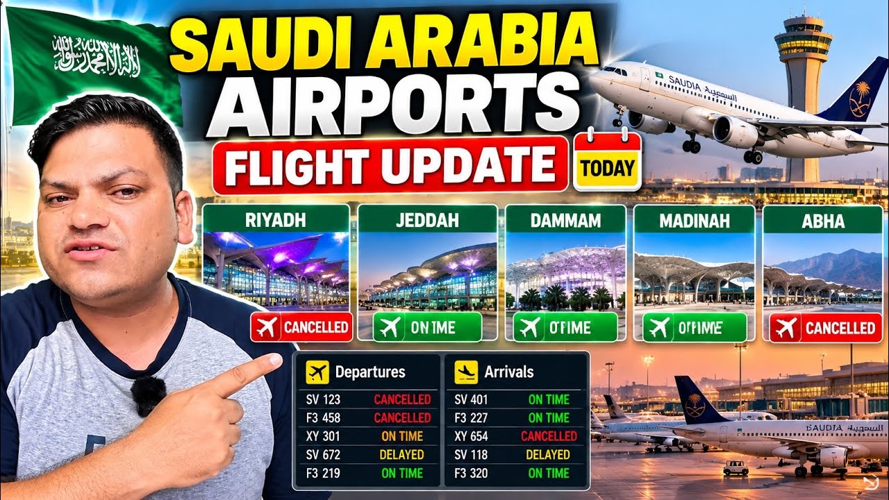Saudi Arabia All Airports Flight Update Today 🇸🇦 | Riyadh, Jeddah, Dammam, Madinah & Abha