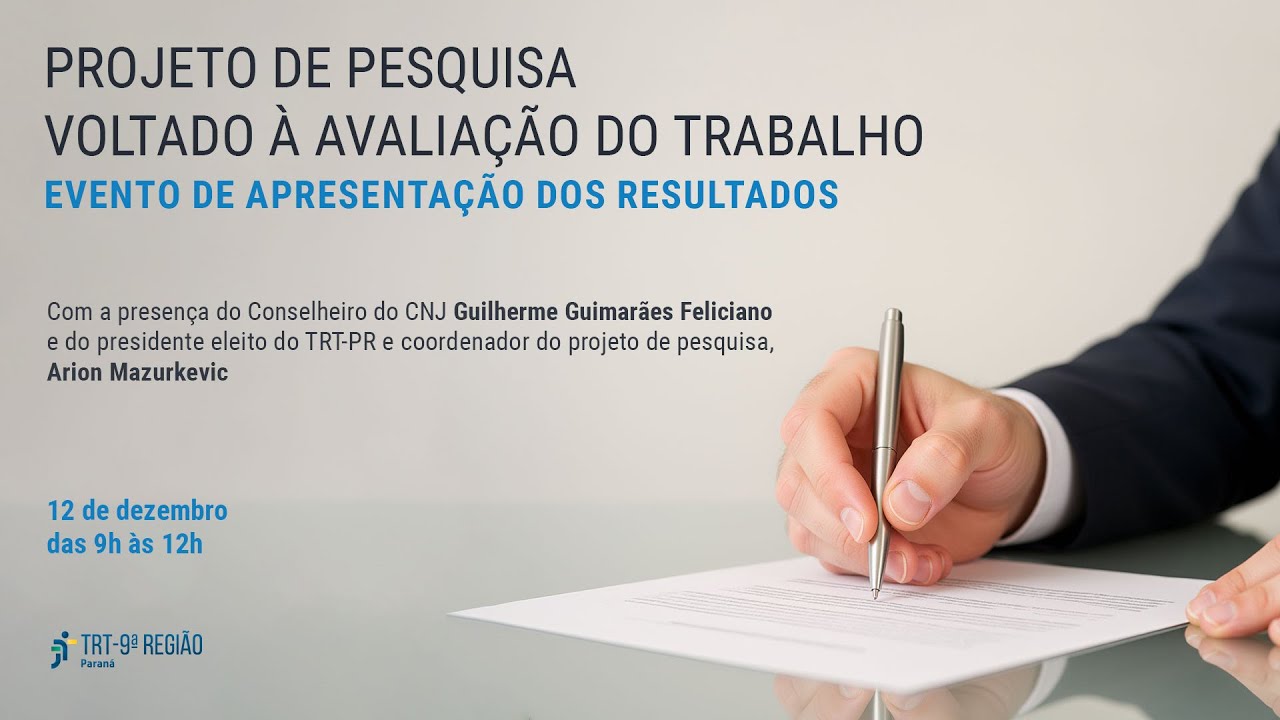Projeto de Pesquisa Voltado à Avaliação do Trabalho - Apresentação dos Resultados (12/12/2025  9h)