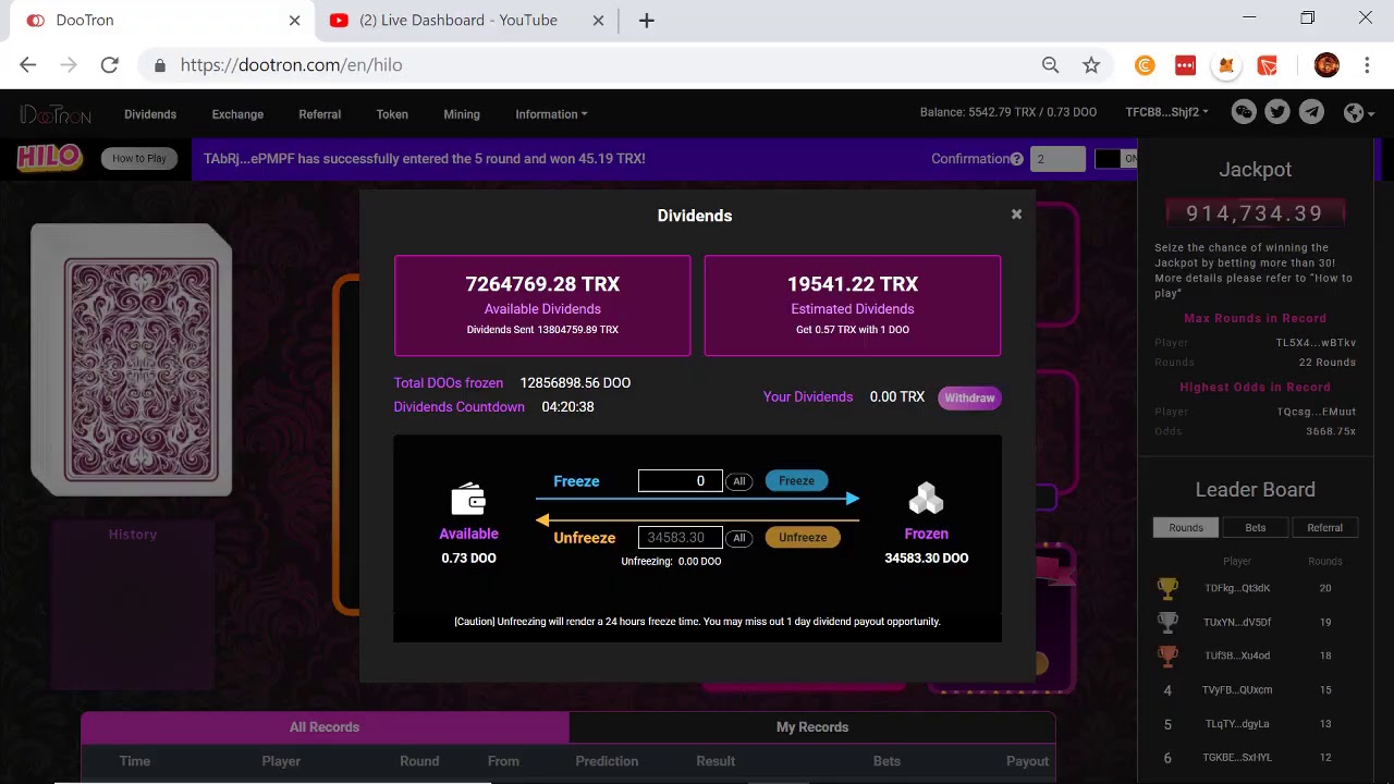 Crushing Dootron?!? 900,000 Tron TRX Jackpot!