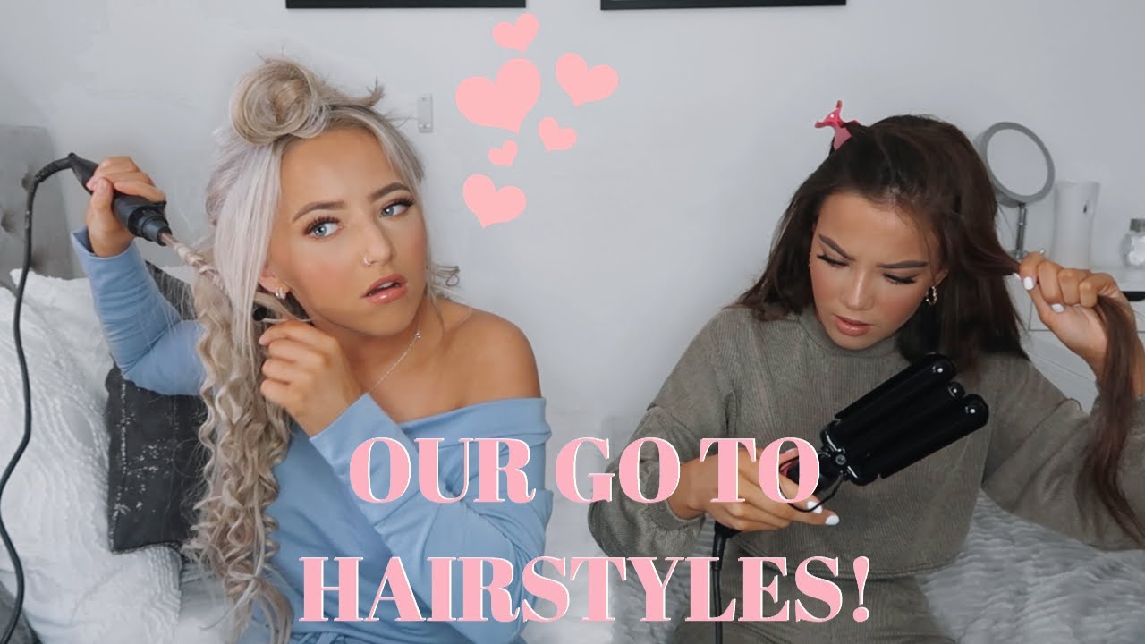 OUR GO TO HAIRSTYLES- STYLING SHORT/LONG HAIR/ EXTENSIONS| Immie and Kirra