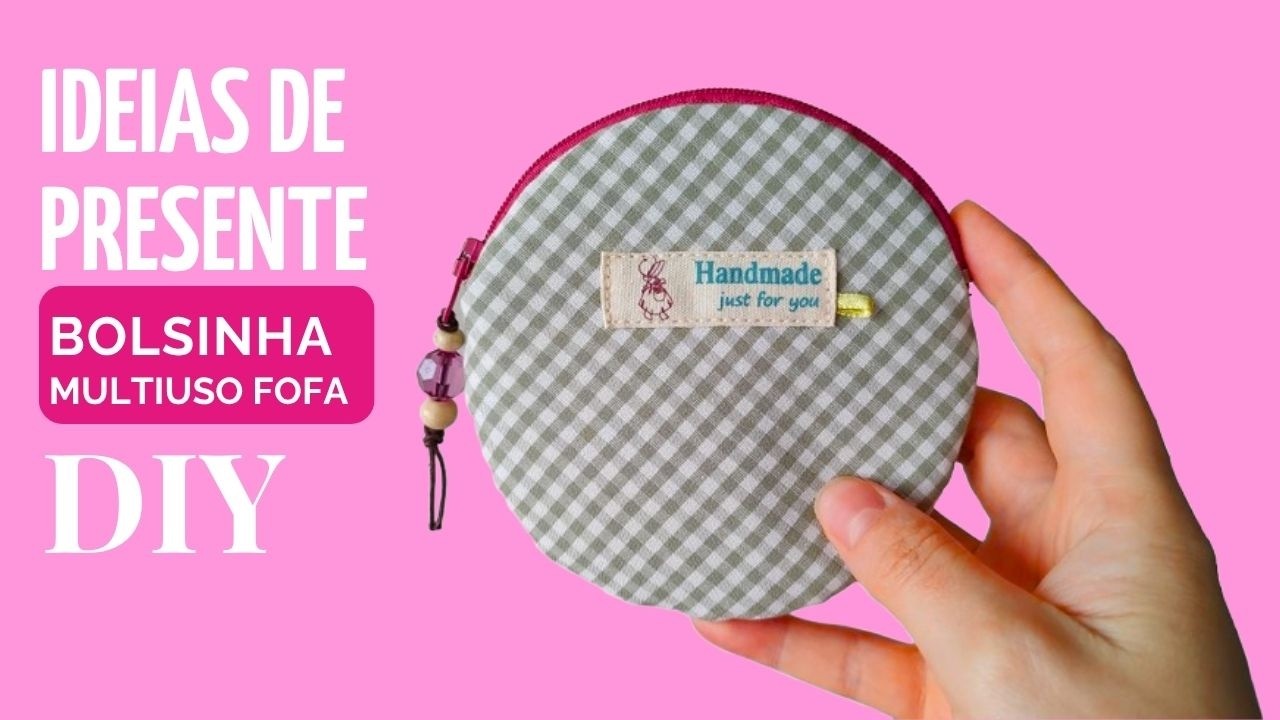 DIY Bolsa Redonda com Zíper| Faça Você Mesma / Fácil e Fofa