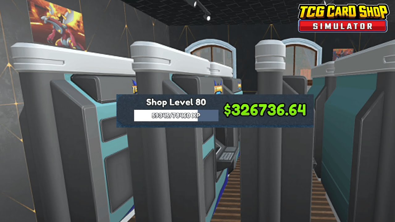 Grinding to level 80 - TCG Card Shop Simulator