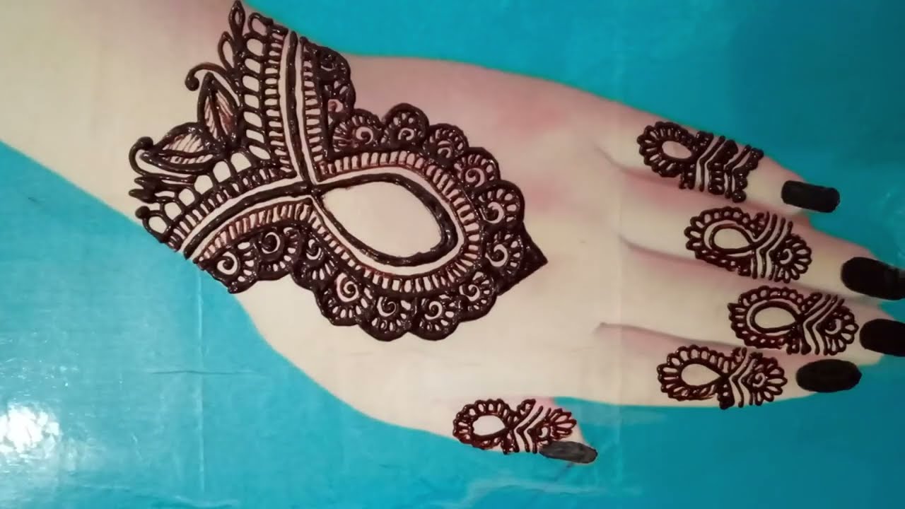 very simple mehndi design | easy arabic mehndi design back hand