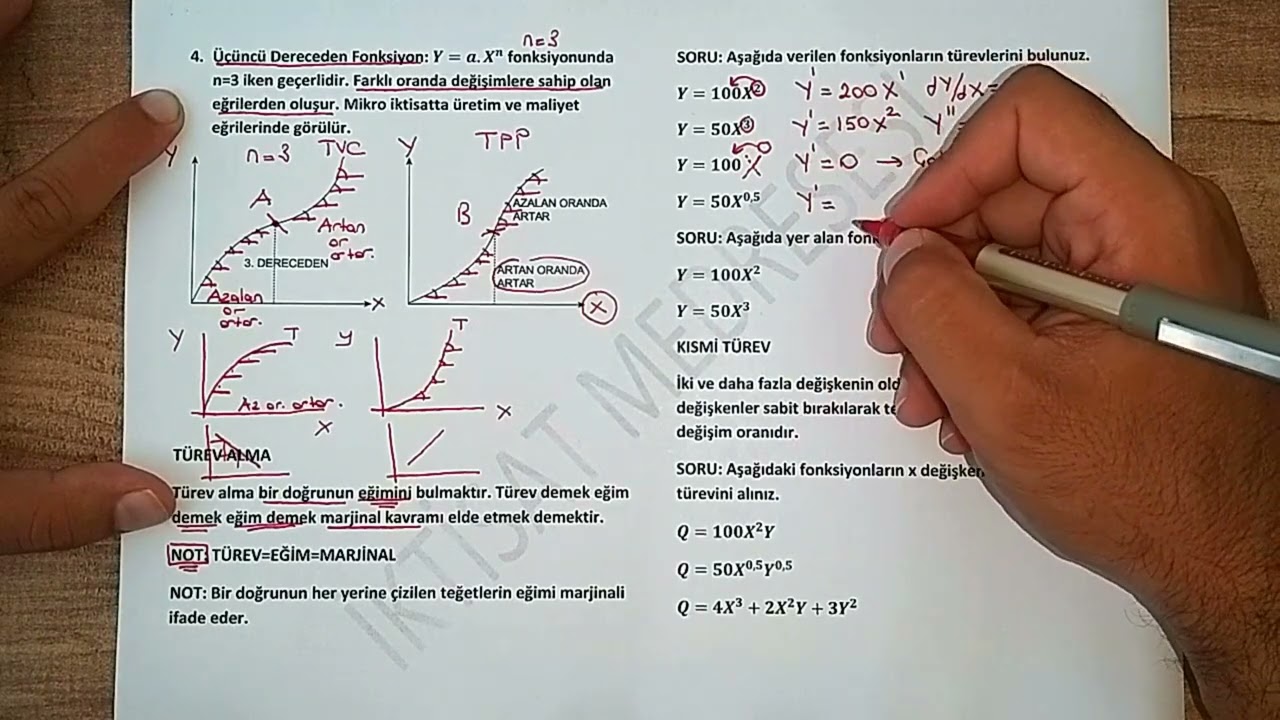 4) MİKRO İKTİSAT TEMEL KAVRAMLAR - IV (Türev ve Kısmi Türev İşlemleri)