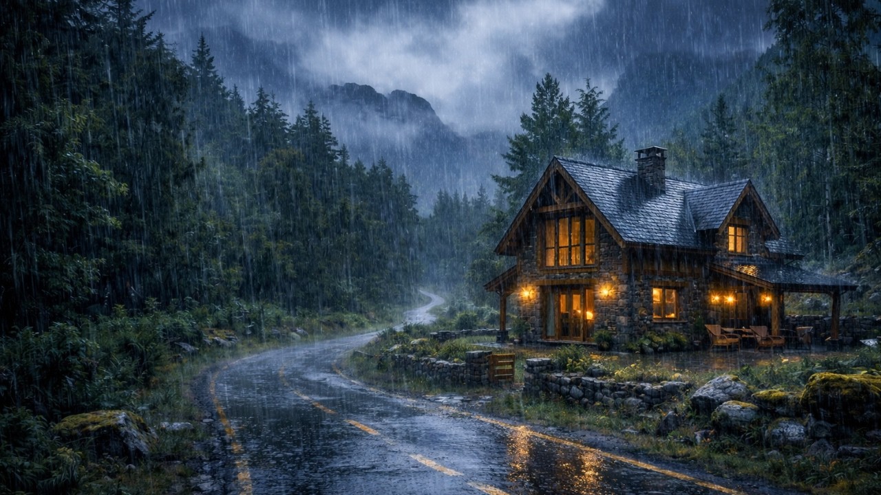 Beautiful Rain on The Village | Rain Live Video | Rain for Sleeping Relaxation Video 24x7