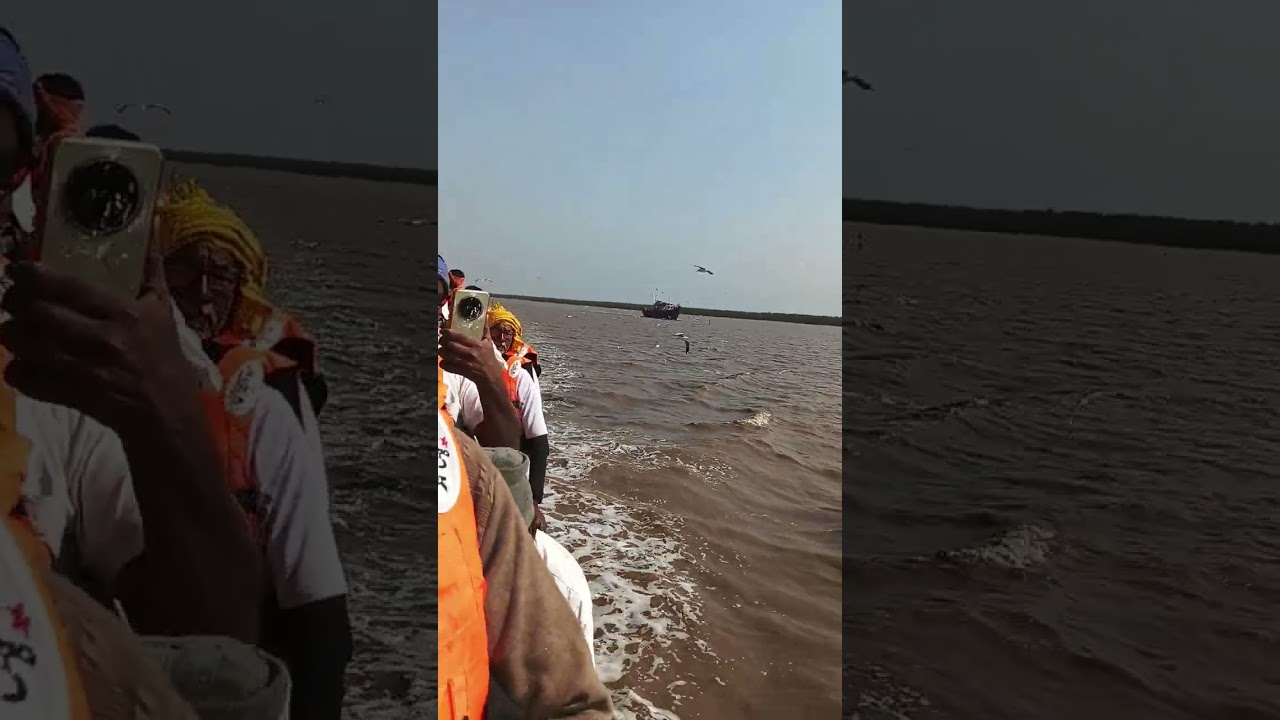नर्मदा परिक्रमा च्या वाटेवर.... विमलेश्वर ते मीठीतलाईया बोटीतून परिक्रमावाशी यांचा प्रवास...