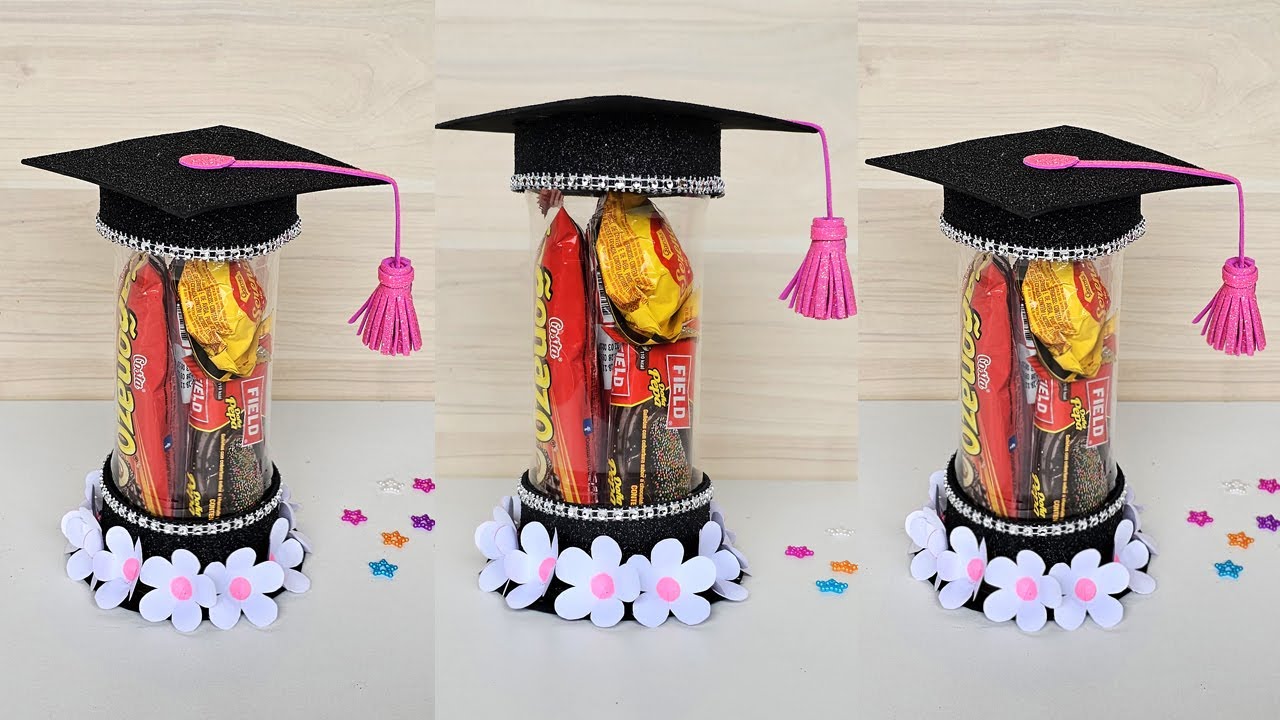 Hermosas manualidades con botellas plásticas para graduación - Birrete para graduación