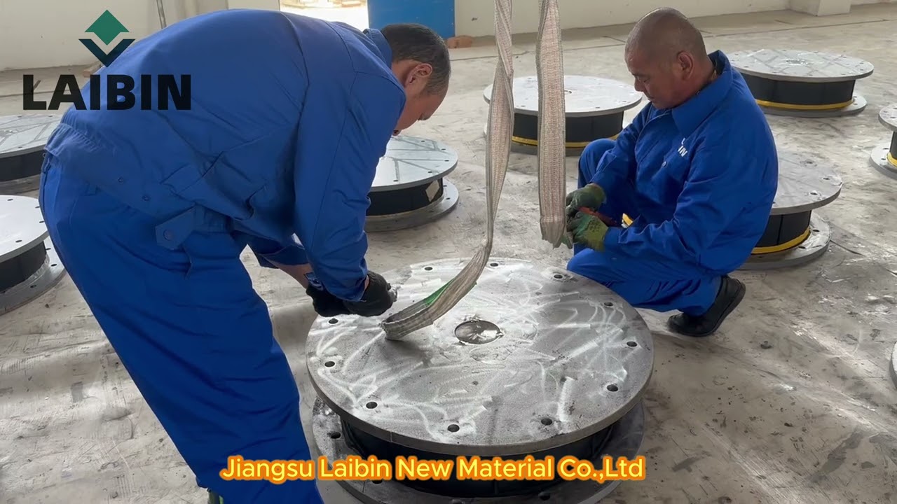 base isolation system production process:Lead rubber bearing（LRB)  Earthquake Proof buildings