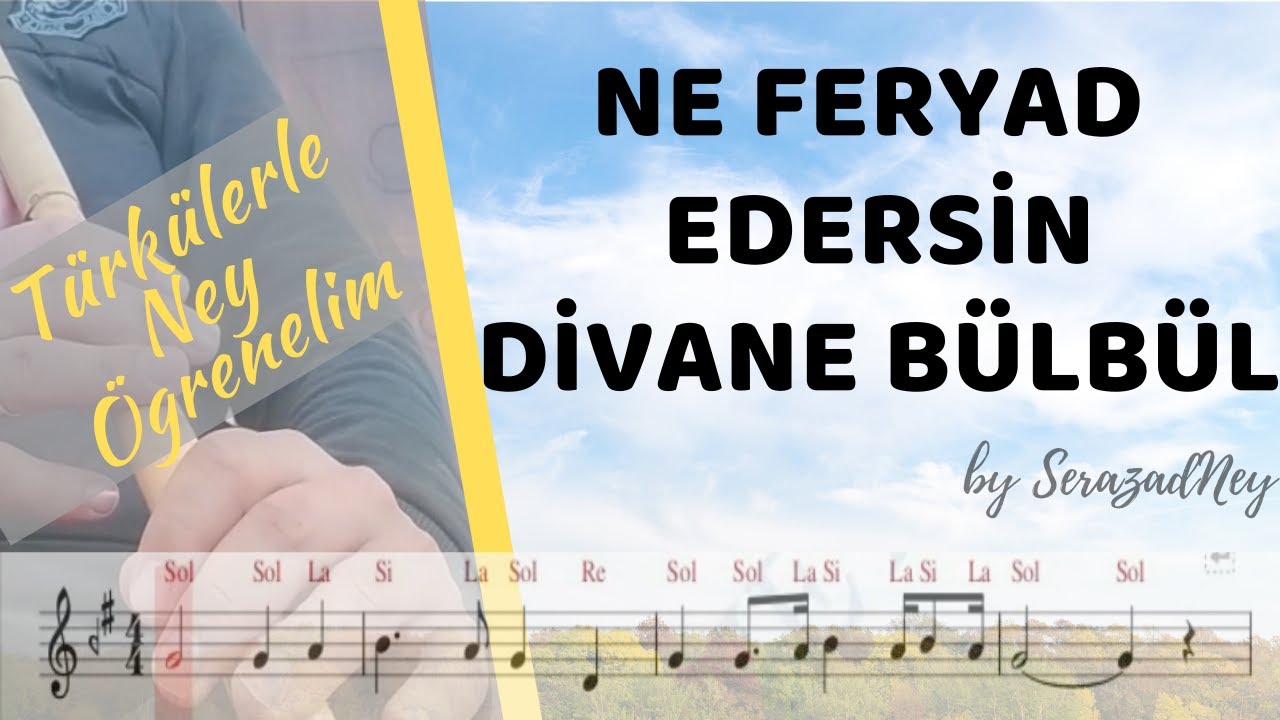 NE FERYAT EDERSİN DİVANE BÜLBÜL | Türkülerle Ney Öğrenelim (nota-parmak takibi)