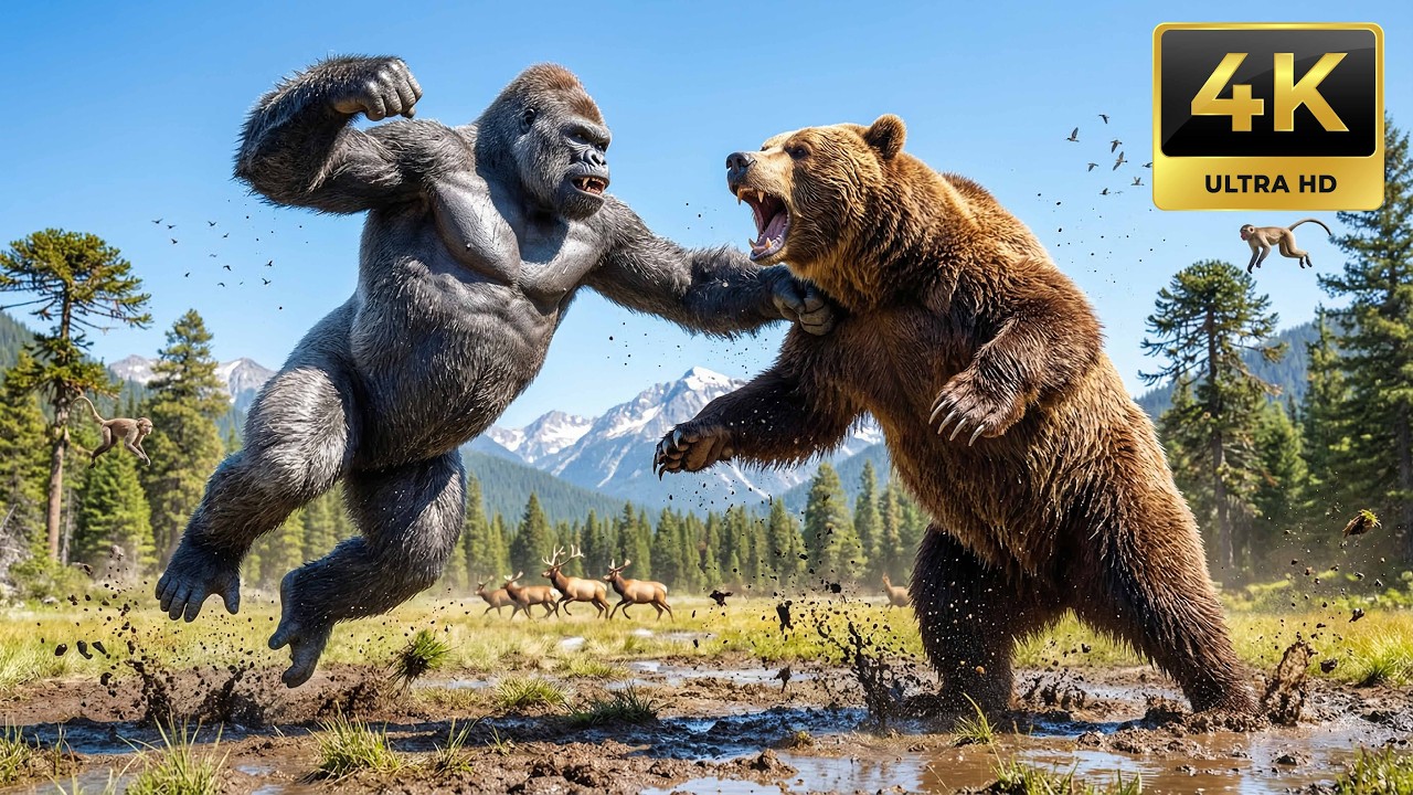 King Kong vs Titan Bear | The Battle for the Mountain Territory