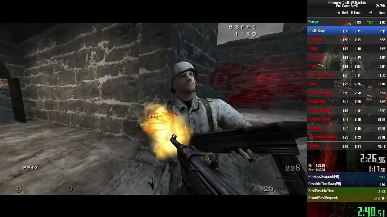 [Former PB] RtCW Speedrun DHM 39:42