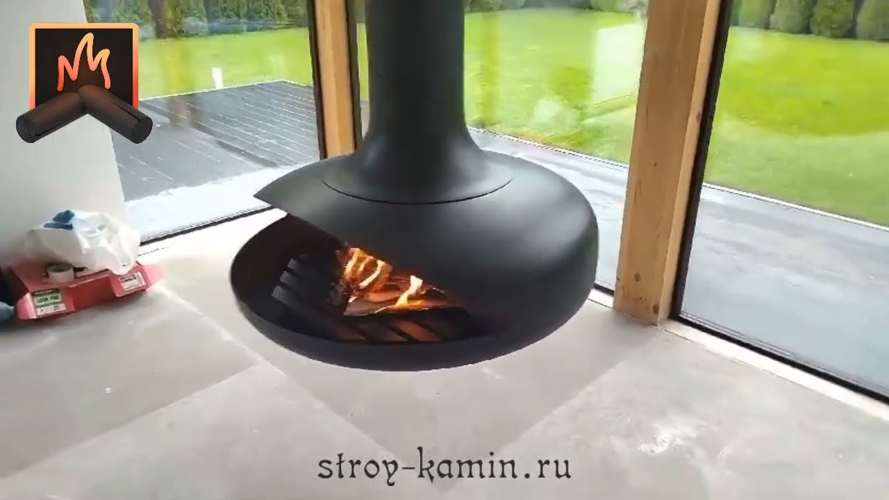 Подвесной камин Fenix Space на закрытой террасе загородного дома под городом Красногорск