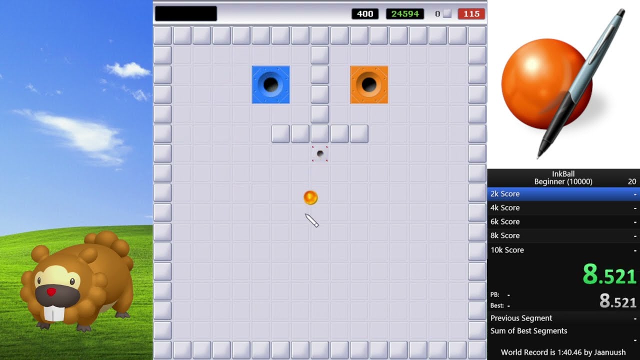 InkBall | Beginner 10k Score Speedrun (2:57.347)