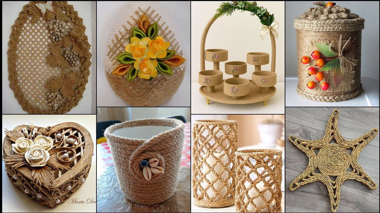 «Превращаем джут в волшебство ✨ | Простые и элегантные поделки своими руками» 🌲🌺