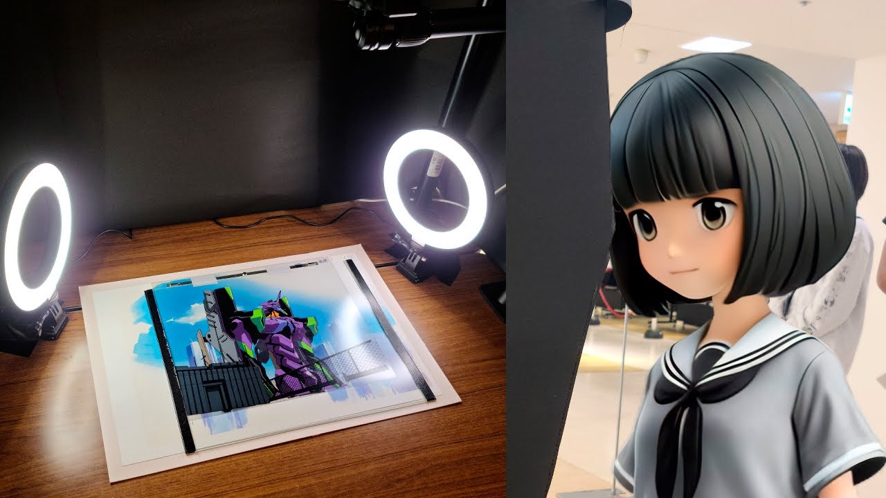 Reshooting a scene from 1995 Evangelion original cel animation エヴァンゲリオンセル画撮影体験会