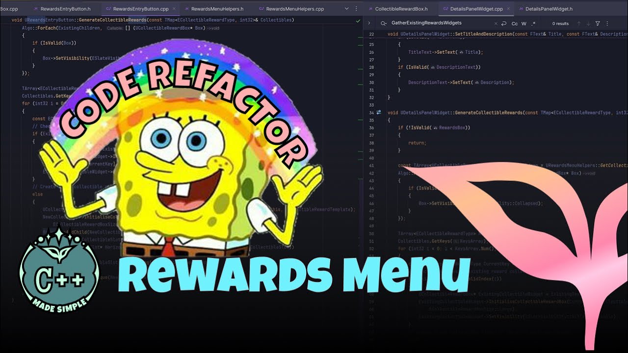 8. Rewards Menu - [C++] Code Refactor - Static functions and Algorithms