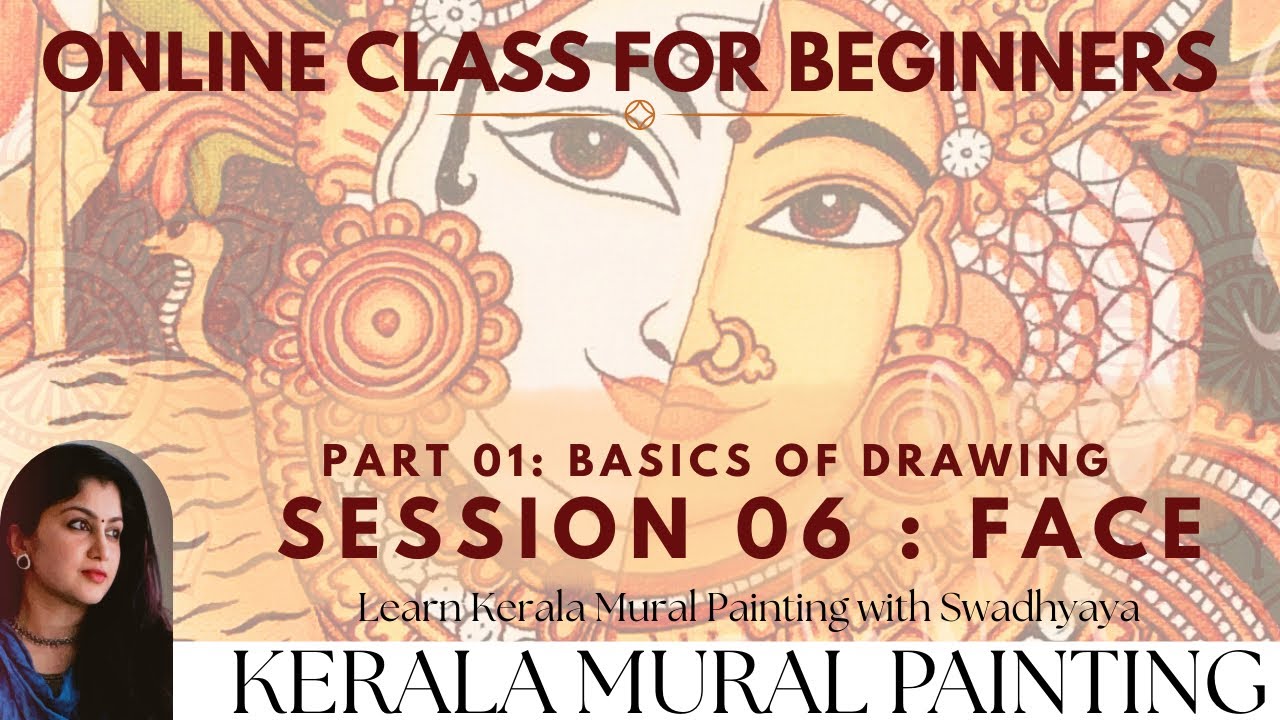 06 Face Anatomy || Basics of Kerala Mural Painting Drawing Beginners || Free Online Class Swadhyaya