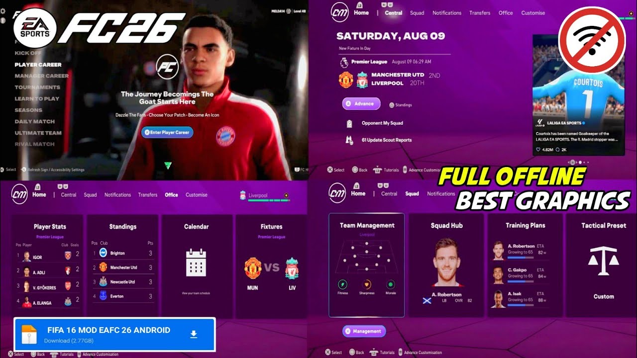 UPDATE 2026! FIFA 16 MOD FC 26 ANDROID OFFLINE l GRAFIK HD TERBARU CAREER MODE NEW THEME UPDATE 🔥‼️