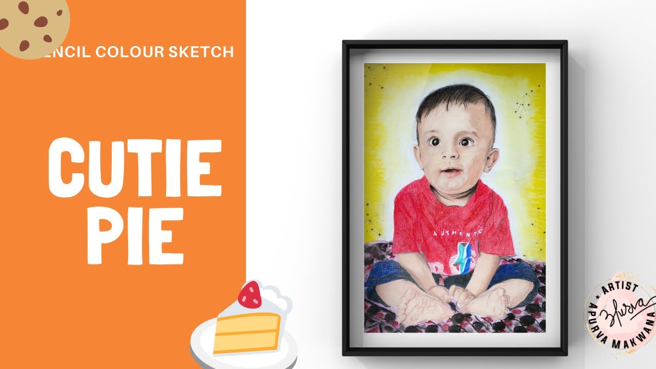 Sketch of a cute baby | cuteness overloaded | Faber Castel polychromes (2021)