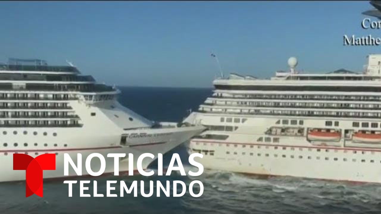 Así fue el impresionante choque de los dos cruceros en Cozumel, México | Noticias Telemundo