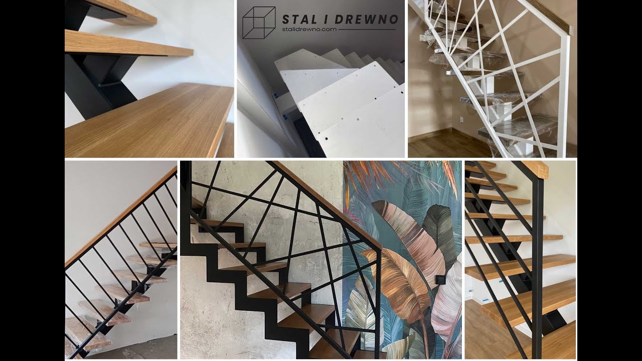 Schody drewniane na konstrukcji stalowej